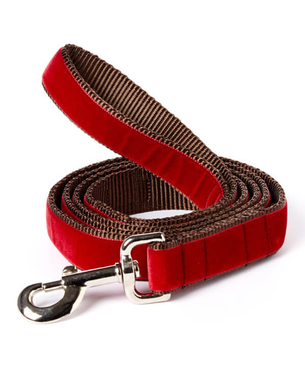 red velvet dog leash