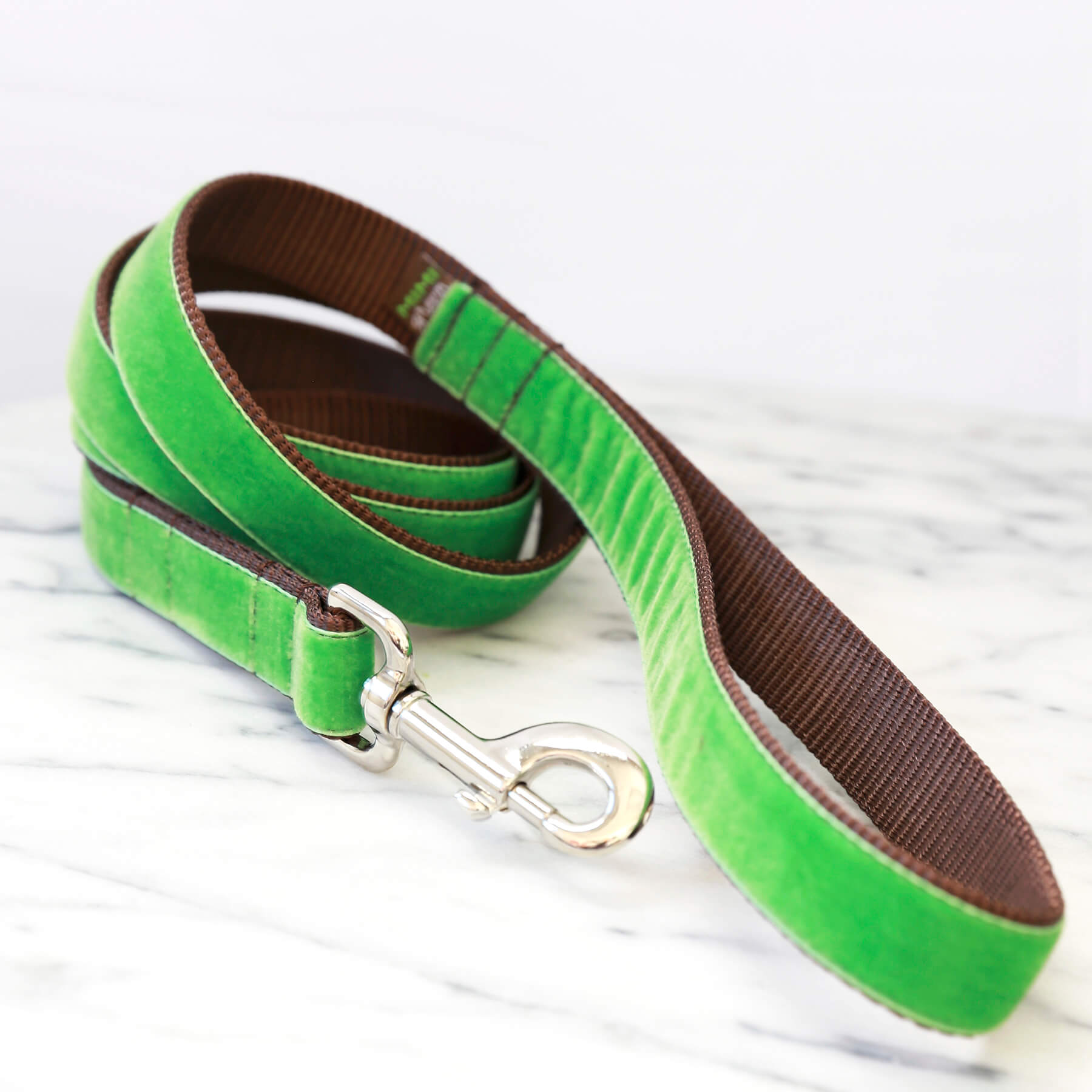Mimi Green Velvet Personalized Dog Collar
