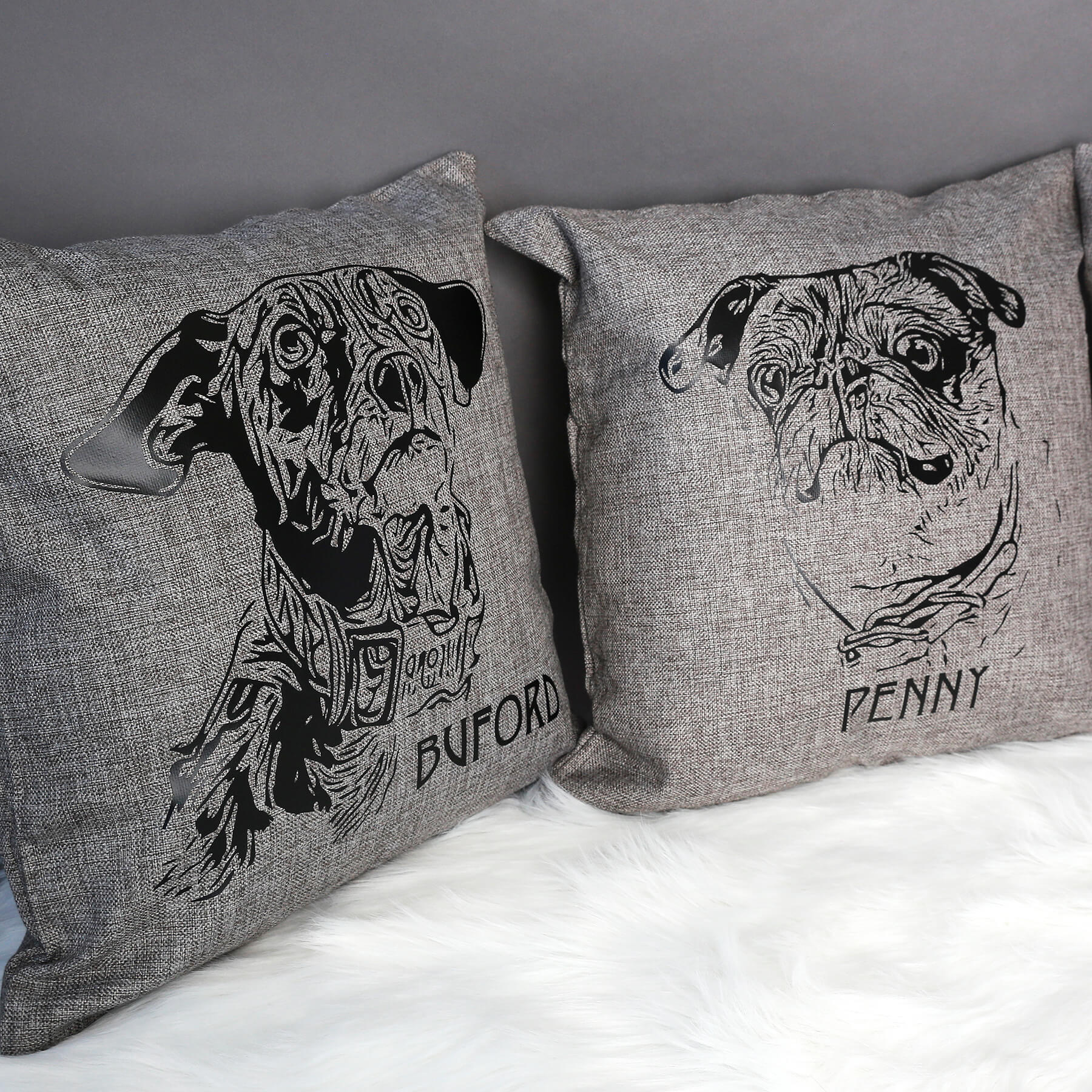 get your dog's face on a pillow