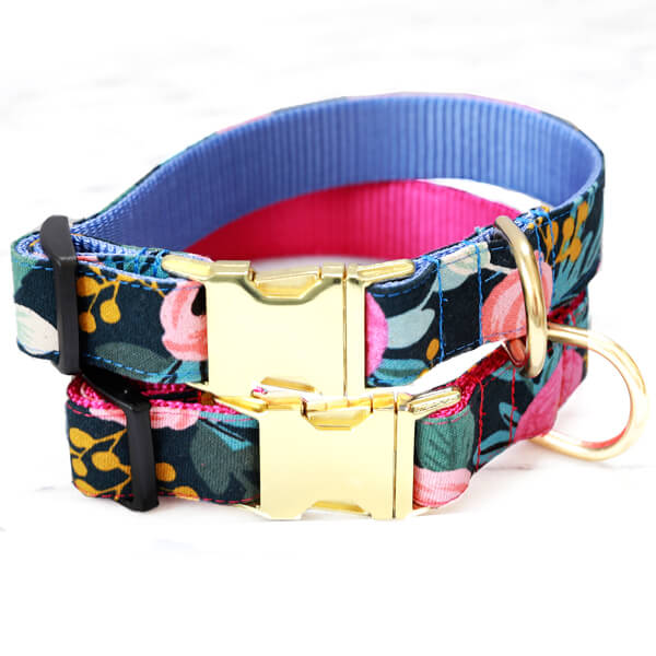 Floral Leather Collar & Leash