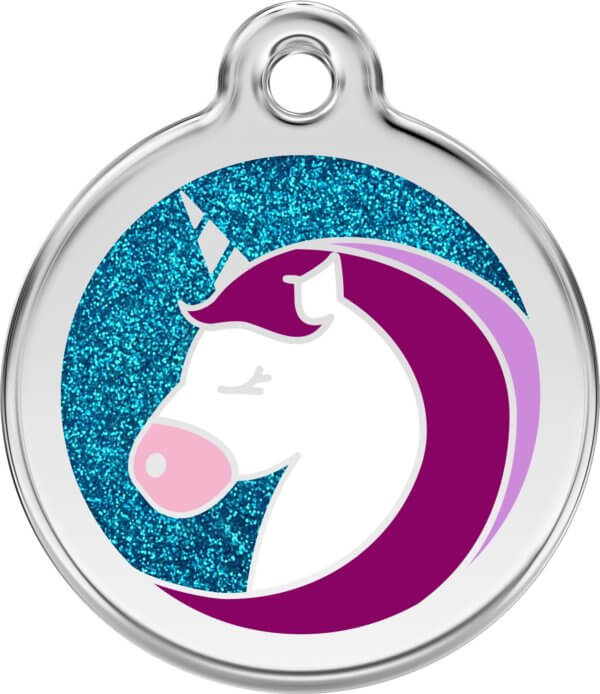 Red Dingo Glitter Unicorn Dog Tag