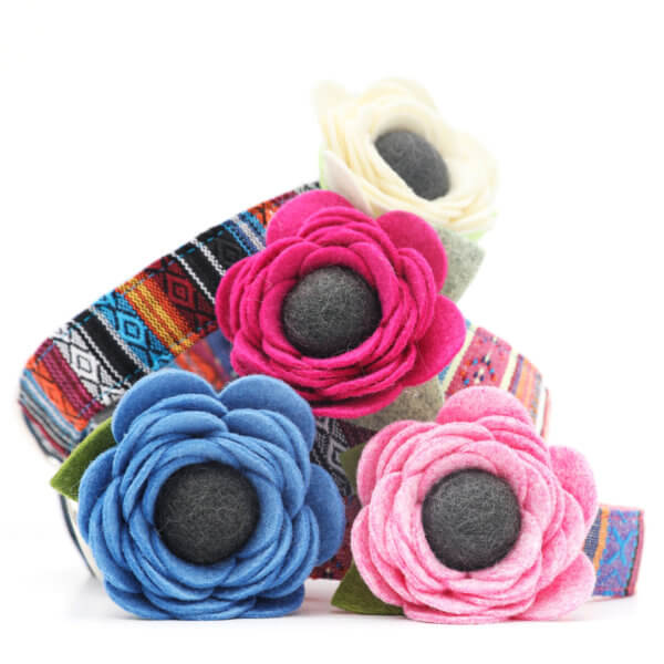 Poppy Dog Collar Flower 25 colors