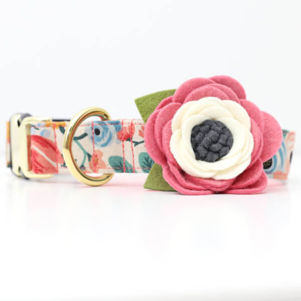 Wildflower Dog Collar Flower -- Handmade in the USA