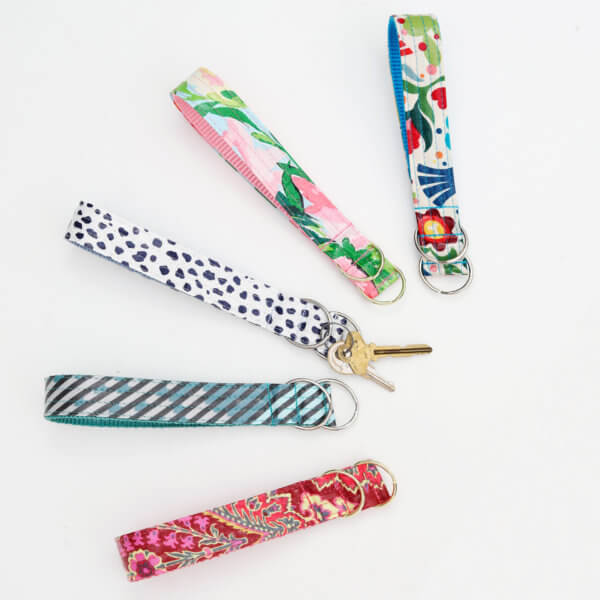 Laminated Cotton Key Chain Fob -- 18 Colors