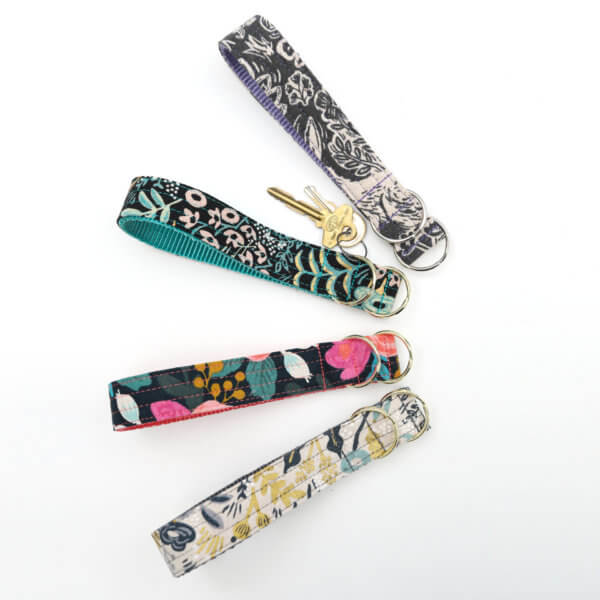 rifle paper co floral wristlet key fob