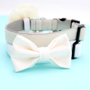 White Velveteen Bow Tie