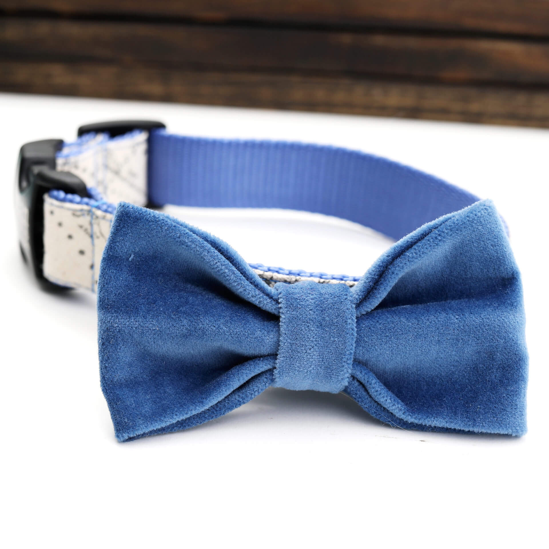 Cadet Blue Velvet Bow tie