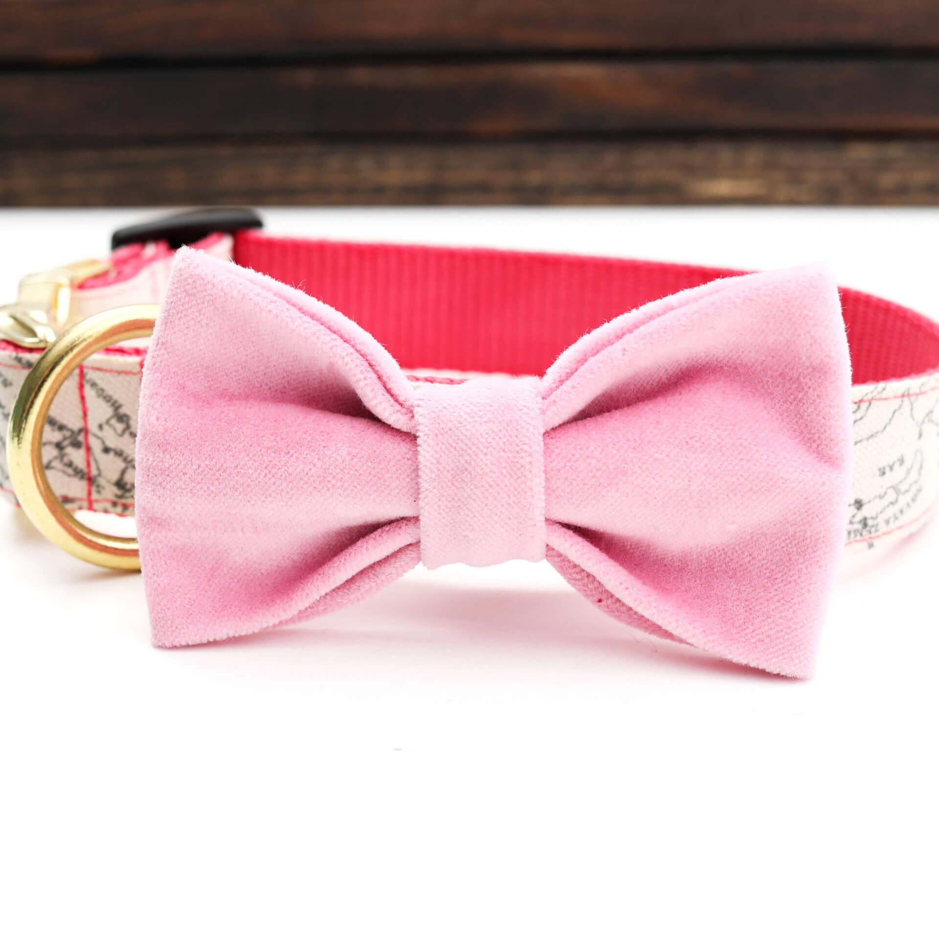 Pink Velvet Bow tie