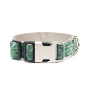 green tartan laminate buckle collar