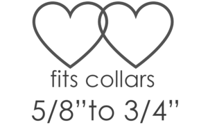 2 Hearts -  Fits 5/8"to 3/4" Collar