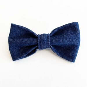 Solid Denim Bow Tie