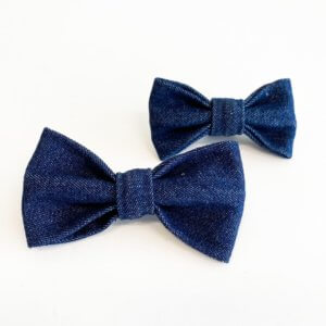 Solid Denim Bow Tie