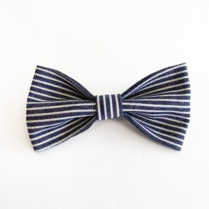 Striped Denim Bow Tie