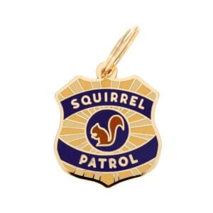 squirrel patrol two tails dog id tag