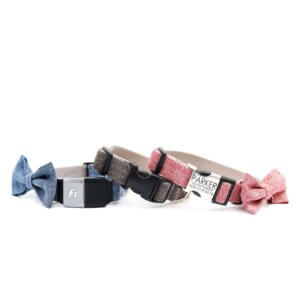 Linen Fi Compatible Dog Collar with Optional Personalized Buckle