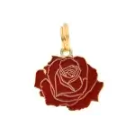 Rose Floral Dog Tag