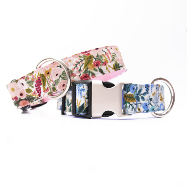 rifle paper company petite rose wide dog collar