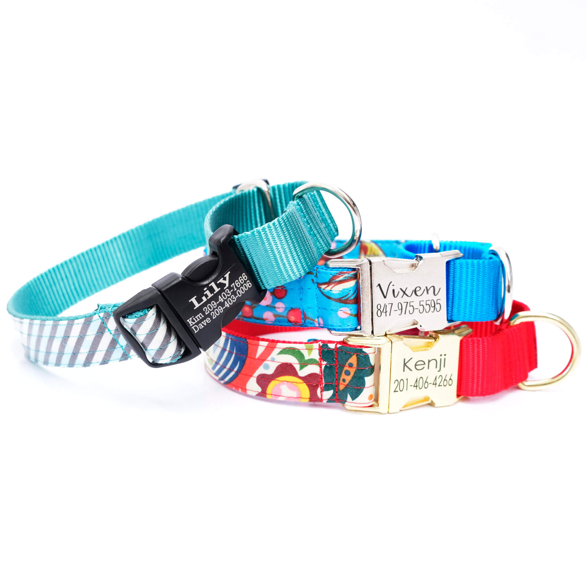 Mimi Green Classic Webbing Personalized Dog Collar  Personalized dog  collars, Designer dog collars, Green dog collar