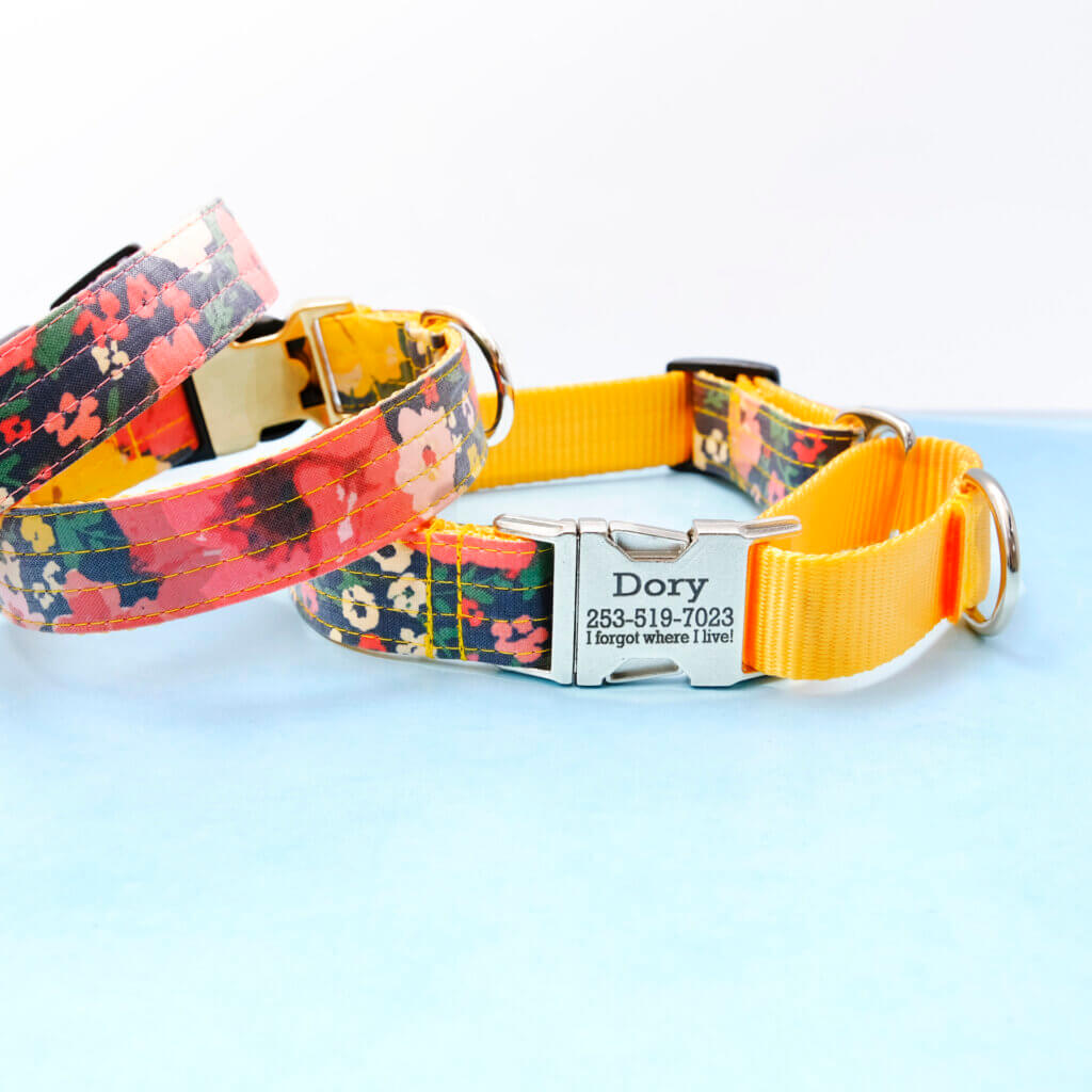 Cotton Dog Collar
 Floral Laminated Cotton Dog Collar Meadow