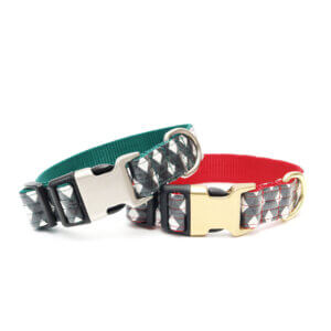 black buffalo plaid christmas laminate buckle collars