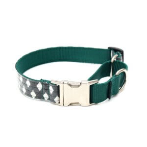 black buffalo plaid christmas laminate martingale buckle collar