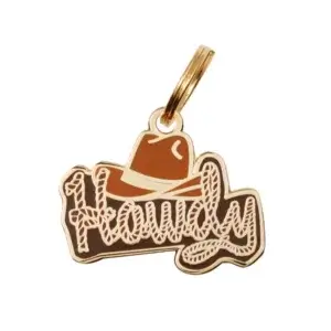 howdy dog id tag two tails