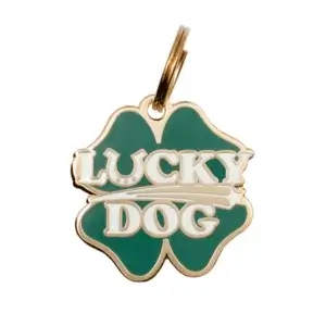 Lucky Dog Four Leaf Clover Dog ID tag