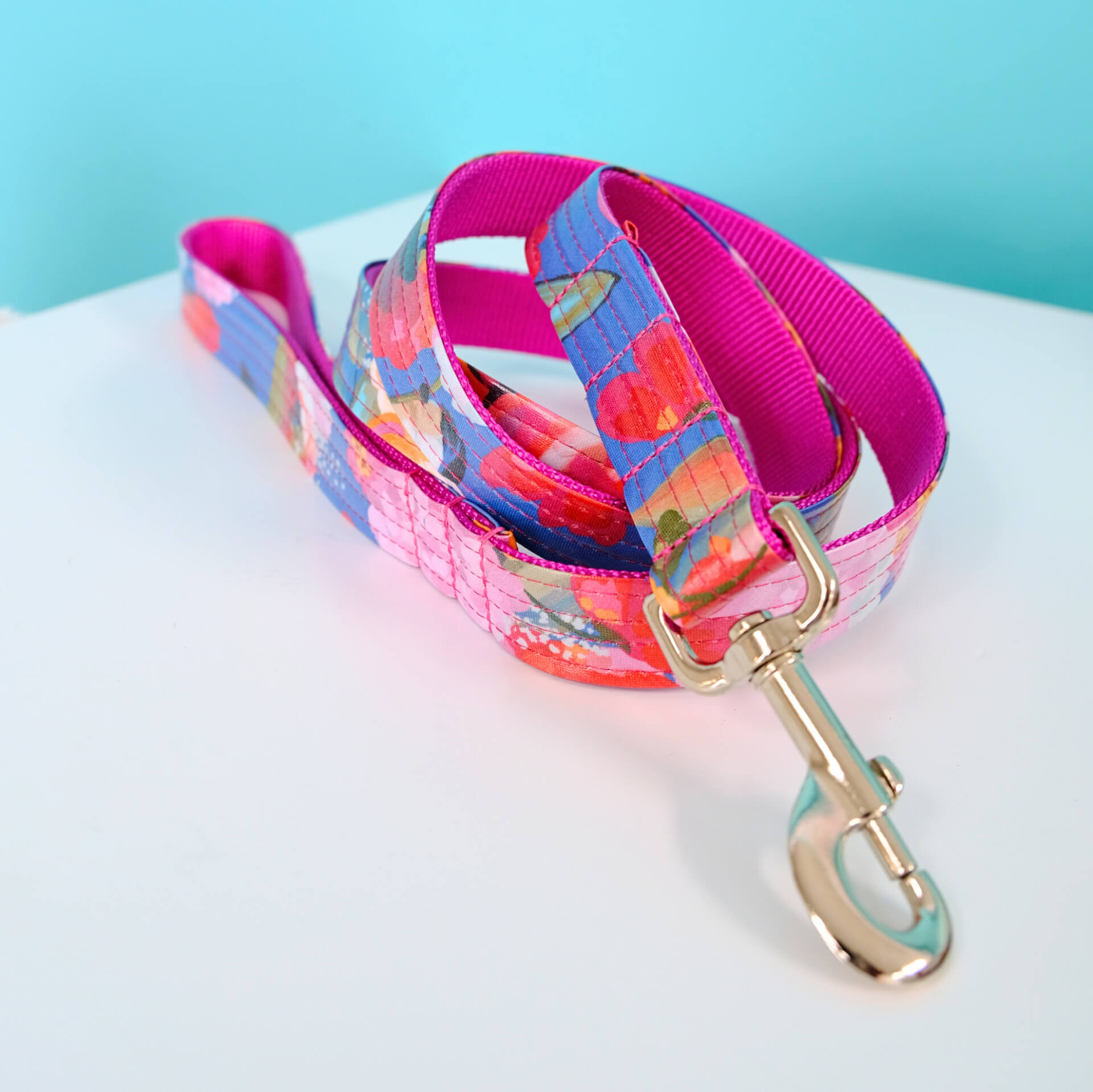 Amelia Leash Laminated cotton floral leash