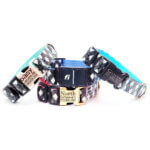 ‘North’ Gingham Fi Compatible Laminated Cotton Dog Collar