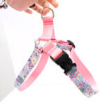 Easy On Cotton Voile Dog Harness - Blue Daisy Floral